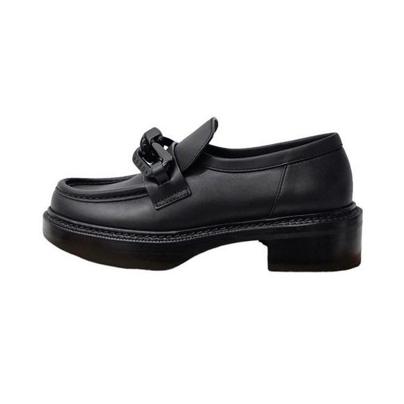 Louis Vuitton Chain Academy Black Calfskin Leather Loafers Sz. 40.5 - Picture 2 of 4